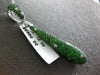 LARGE 11.46CT DIAMOND & AAA TSAVORITE 18K WHITE GOLD ELONGATED TEAR DROP PENDANT