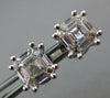 .46CT DIAMOND 18KT WHITE GOLD 3D ROUND & BAGUETTE INVISIBLE SQUARE STUD EARRINGS
