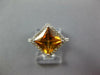 ESTATE 2.75CT DIAMOND & AAA CITRINE 14KT WHITE GOLD SQUARE HALO ENGAGEMENT RING