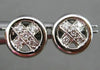 ESTATE .20CT DIAMOND 14KT WHITE GOLD X CIRCULAR PAVE STUD EARRINGS 8mm #16568