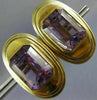 ANTIQUE EXTRA LARGE AAA AMETHYST 14KT YELLOW GOLD EMERALD CUT OVAL EARRINGS