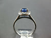 1.62CT DIAMOND & AAA SAPPHIRE 14K WHITE GOLD 3D OVAL HALO FLOWER ENGAGEMENT RING