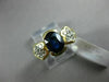 ESTATE WIDE .80CT DIAMOND & AAA SAPPHIRE 14KT 2 TONE GOLD SEMI BEZEL FLOWER RING