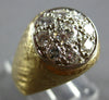 LARGE .92CT DIAMOND 14KT 2 TONE GOLD MATTE & SHINY HANDCRAFTED MENS RING #28025