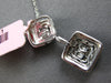 1.41CT DIAMOND 18KT WHITE GOLD ROUND & BAGUETTE SQUARE CLUSTER FLOATING PENDANT