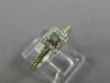 ESTATE .29CT WHITE BLUE DIAMOND 18K WHITE GOLD 3D SQUARE FRIENDSHIP PROMISE RING