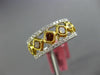 ESTATE WIDE 1.89CT WHITE & FANCY YELLOW DIAMOND 18K 2 TONE GOLD ANNIVERSARY RING