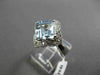 ESTATE LARGE 2.28CTW DIAMOND & AAA AQUAMARINE 14KT WHITE GOLD STAR FLORAL RING