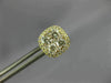 ESTATE LARGE 1.18CT DIAMOND 18K YELLOW GOLD 3D CLUSTER SQUARE HALO STUD EARRINGS