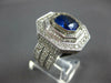 EXTRA LARGE 6.45CT DIAMOND & AAA SAPPHIRE 18KT WHITE GOLD ENGAGEMENT RING #27473