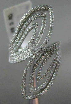 ESTATE LARGE 1.26CT DIAMOND 14KT WHITE GOLD 3D MULTI DOUBLE LEAF OPEN FUN RING