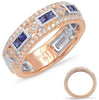 WIDE .77CT DIAMOND & AAA SAPPHIRE 14KT WHITE ROSE GOLD FILIGREE ANNIVERSARY RING