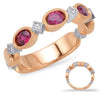 .75CT DIAMOND & AAA RUBY 14KT WHITE ROSE GOLD PRINCESS & ROUND FILIGREE FUN RING