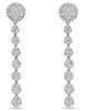 LARGE 2.03CT DIAMOND 18KT WHITE GOLD 3D CIRCULAR HALO CLUSTER HANGING EARRINGS
