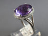 LARGE 4.79CT DIAMOND & AAA AMETHYST 14KT WHITE GOLD OVAL & ROUND HALO LOVE RING