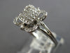 ESTATE .24CT DIAMOND 14KT WHITE GOLD 3D CLUSTER FLOWER SQUARE FRIENDSHIP RING