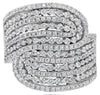 ESTATE LARGE 1.77CT DIAMOND 18K WHITE GOLD MULTI ROW CRISS CROSS SNAKE LOVE RING