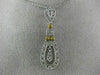 ESTATE .30CT WHITE & FANCY YELLOW DIAMOND 14K 2 TONE GOLD FILIGREE PENDANT 19538