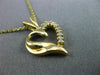 ESTATE SMALL .15CT DIAMOND 14KT YELLOW GOLD 3D CLASSIC OPEN HEART PENDANT #23624