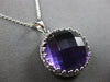 LARGE 10.49CT AAA AMETHYST 14KT WHITE GOLD ROUND FILIGREE FUN FLOATING PENDANT