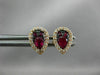 ESTATE .57CT DIAMOND & AAA RUBY 14KT ROSE GOLD CLASSIC PEAR HALO STUD EARRINGS