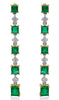 2.94CT DIAMOND & AAA EMERALD 18KT 2 TONE GOLD PRINCESS & ROUND HANGING EARRINGS