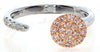 .32CT WHITE & PINK DIAMOND 18KT WHITE & ROSE GOLD CIRCULAR PAVE TENSION FUN RING