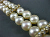 ANTIQUE LARGE .72CT DIAMOND 14KT YELLOW GOLD AAA PEARL 2 STRAND BRACELET #22606