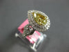 LARGE GIA 2.88CT WHITE & FANCY YELLOW DIAMOND 18K 2 TONE GOLD 3D ENGAGEMENT RING
