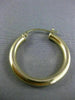 ESTATE 14KT YELLOW GOLD CLASSIC HANGING HOOP EARRINGS 25mm X 3mm WIDE #25137