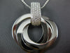 ESTATE LARGE .73CT DIAMOND 18KT WHITE GOLD CIRCLE OF LIFE TRINITY LOVE PENDANT