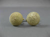 ESTATE LARGE 14KT YELLOW GOLD 3D ROUND MILGRAIN DOME SHAPE CUFF LINKS #21214