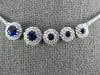 .97CT DIAMOND & AAA SAPPHIRE 18K WHITE GOLD 3D 5 STONE SIDEWAYS JOURNEY NECKLACE