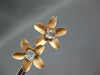LARGE .41CT DIAMOND 18KT ROSE GOLD ROUND & BAGUETTE CLUSTER FLOWER STUD EARRINGS