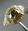 LARGE 1.56CT WHITE & CHOCOLATE FANCY DIAMOND 14K ROSE GOLD HEART ENGAGEMENT RING