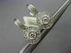 ESTATE .40CT DIAMOND 14KT WHITE GOLD ROUND MILGRAIN LEVERBACK HANGING EARRINGS