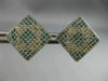 ESTATE 1.0CT WHITE & BLUE DIAMOND 14K WHITE GOLD GEOMETRIC SQUARE EARRINGS 19576