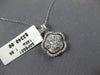 ESTATE .88CT DIAMOND 14KT WHITE GOLD 3D DOUBLE FLOWER CLUSTER FLOATING PENDANT