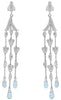 4.13CT DIAMOND & AAA BLUE TOPAZ 14K WHITE GOLD 3D ROUND MULTI BUTTERFLY EARRINGS
