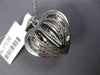 ESTATE 1.33CT WHITE & BLACK DIAMOND 18KT WHITE GOLD 3D PUFF HEART PENDANT