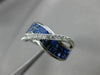 ESTATE WIDE 3.02CT DIAMOND & OMBRE AAA SAPPHIRE 14K WHITE GOLD 3D MULTI ROW RING