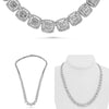 LARGE 6.56CT DIAMOND 14KT WHITE GOLD 3D ROUND & BAGUETTE SEMI ETERNITY BRACELET
