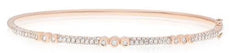 1.41CT DIAMOND 14KT ROSE GOLD 3D PAST PRESENT FUTURE BY THE YARD BANGLE BRACELET