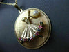 ANTIQUE LARGE 14KT YELLOW GOLD & AAA MULTI GEM FLOATING BALLERINA PENDANT #22522