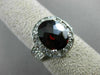 ESTATE LARGE 4.49CT DIAMOND & AAA GARNET 14KT WHITE GOLD OVAL FILIGREE FUN RING