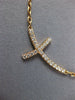 ESTATE .23CT DIAMOND 18KT ROSE GOLD 3D SIDEWAYS CLASSIC CROSS NECKLACE