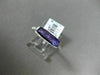 ESTATE 1.31CT DIAMOND & AAA EXTRA FACET AMETHYST 14KT WHITE GOLD SEMI BEZEL RING