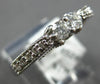 ESTATE .40CT DIAMOND 14KT WHITE GOLD 3D CLASSIC ROUND 2 STONE FILIGREE LOVE RING