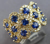 LARGE 3.92CT DIAMOND & AAA SAPPHIRE 14KT YELLOW GOLD MULTI ROW ANNIVERSARY RING