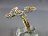 LARGE .75CT DIAMOND 14KT TRI COLOR GOLD 3D CLUSTER MULTI FLOWER CRISS CROSS RING
